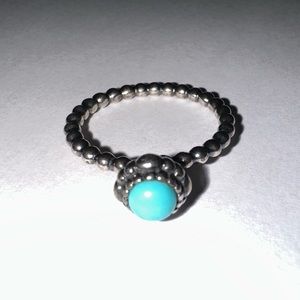 SIZE 8 TURQUOISE PANDORA RING
